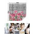 thumbnail image 4 of Pink Tulip Flowers Cloth Napkins Set of 6 Reusable Dinner Napkins, Black Buffalo Plaid Spring Floral Plants Cocktail Napkin Washable Table Napkins for Wedding/Holiday Party/Baby Shower 20"x20", 4 of 7