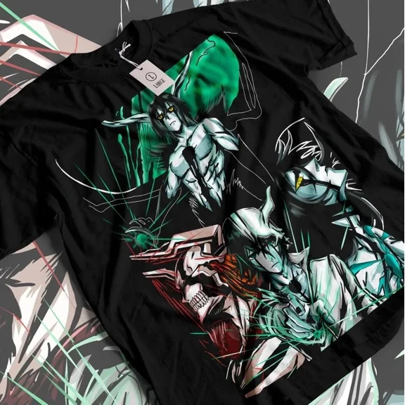 Ulquiorra Bleach T-Shirt Cifer Ichigo Kurosaki Manga Horror Anime Shirt All Size
