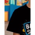 thumbnail image 4 of Boys' Back to School Cartoon Graphic T-Shirt - Lightweight Knit Fabric, Fun School-Themed Design with Pencil & Ruler Illustrations, Perfect for Casual Summer Outings, Parties, and Gifts, 4 of 7