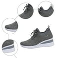 thumbnail image 6 of Willtoo Women's Glittery Rhinestone Fashion Breathable Wedge Sneakers, Orthopaedic Mesh Platform Sneakers Sparkly Bling Wedding Dressy Tennis Shoes for Bride Dark Gray, 6 of 6