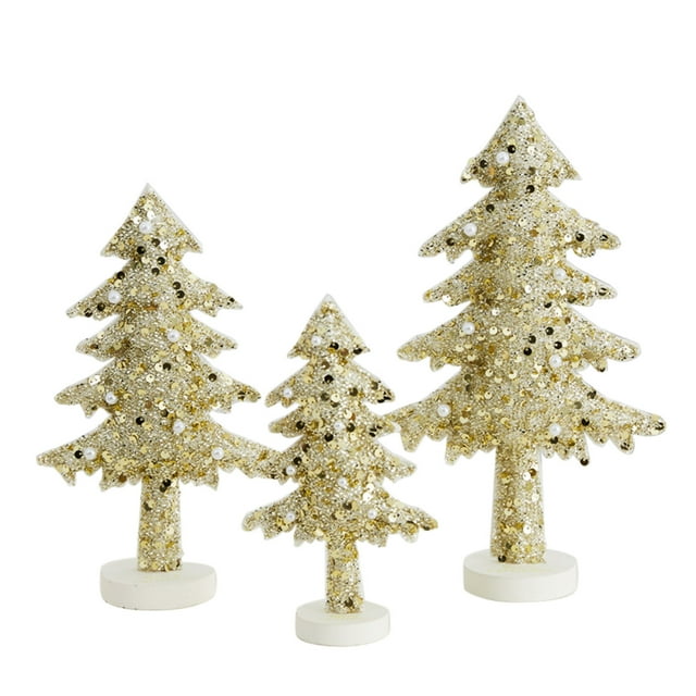 Gold Christmas Non Woven Christmas Tree Desktop Decoration Set Non Woven Fabric Material For Home Holiday Decor Color Gold