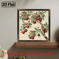 thumbnail image 2 of 2D Flat - 1pc Wood Frame Sign Pomegranates Fruit Botanical Wall Art Paintings Ideal Gift for Living Room, Bedroom, Farmhouse Corridor, Ready to Hang, 8x8 Inch Decorative Signs Plaques, 2 of 9