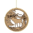 thumbnail image 2 of Northlight Laser Cut Moose in Forest Christmas Disc Ornament - 4.25", 2 of 5