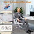 thumbnail image 3 of Sidanli Ergonomic Desk Chairs, Executive Swivel Leather Mid Back Chair with Smooth Rolling Wheels for Office, Conference Room White, 3 of 13
