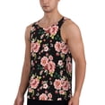 thumbnail image 2 of Uemuo Rose Flowers Pattern Men's Muscle Shirts Sleeveless Dry Fit Gym Workout Tank Top Lightweight Sports Tank Top Beach Tank Top, Loose-fit Sleeveless Shirt-XX-Large, 2 of 7