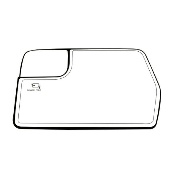 cciyu Driver side View Mirror Glass Fits for 2011-2014 For FORD F150 P/U W/HEATED DIMMER LINE POWER FOLD MARK W/O AUTO DIMMER Chrome Flat Replaces RM21259-41PLB