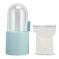 thumbnail image 1 of Porta brochas de maquillaje, cubierta transparente, impermeable, a prueba de polvo, apertura lateral, relleno de perlas, contenedor de almacenamiento de cosméticos para baño, azul, 1 of 14