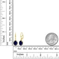 thumbnail image 3 of Gem Stone King 18K Yellow Gold Plated Silver Blue Sapphire Leverback Dangle Earrings for Women (5.00 Cttw, Gemstone September Birthstone, Oval 9X7MM), 3 of 5