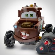 Disney Store Official Tow Mater Light-Up Remote Control Car - Tow Mater RC Car with Monster Truck Wheels, 2.4GHz Radio Controlled RC Toy with 360° Spin & Light-Up Smoke Effect