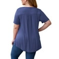 thumbnail image 3 of VERABENDI Women's Plus Size Tunic Tops Short Sleeve Casual Lace Pleated Shirts Summer Blouses,M-4XL, 3 of 4