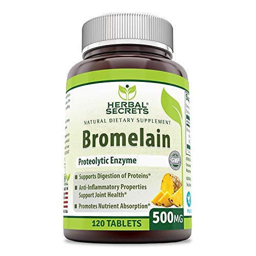 Herbal Secrets Bromelain 500 Mg 120 Tablets (NonGMO) Proteolytic