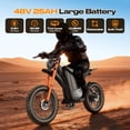 thumbnail image 7 of Off-Road Electric Dirt Bike for Adults, 5500W Peak Motor,40 MPH, 48V 30Ah Removable Battery, Full Suspension, Dual Hydraulic Brakes, 16" Fat Tire Electric Ride-On, Off-Road, 7 of 7