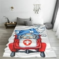 thumbnail image 5 of Honeii Medicine Gnome Truck Red Print Fleece Blanket - Throw Blanket for Bed, Sofa, Couch, Camping, and Travel , Microplush Ultra Soft Warm Blanket-80"x60", 5 of 7