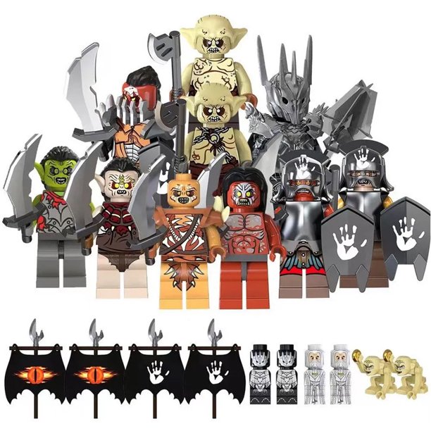 Set de 10 Figuras de Bloques de Construcción de Orcos y Uruk-hai, Muñecos de Acción de 4.5cm, Juguetes Coleccionables para Niños y Fans