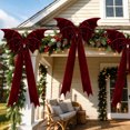 thumbnail image 5 of Extra-Large Christmas Bow Decoration – 45.28 Inch Oversized Cloth Bow for Tree Top, Porch, Window, Party Decor, 5 of 6