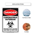thumbnail image 4 of Details About Danger Disease Proceed With Caution High Risk Of Infection Outdoor Office Notice Health and Safety Unique Aluminum Metal Sign 18"x24", 4 of 5