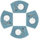 thumbnail image 1 of Juego de 4 manteles individuales con forma de cuña redonda de vinilo gris y azul de SHACOS, 1 of 9