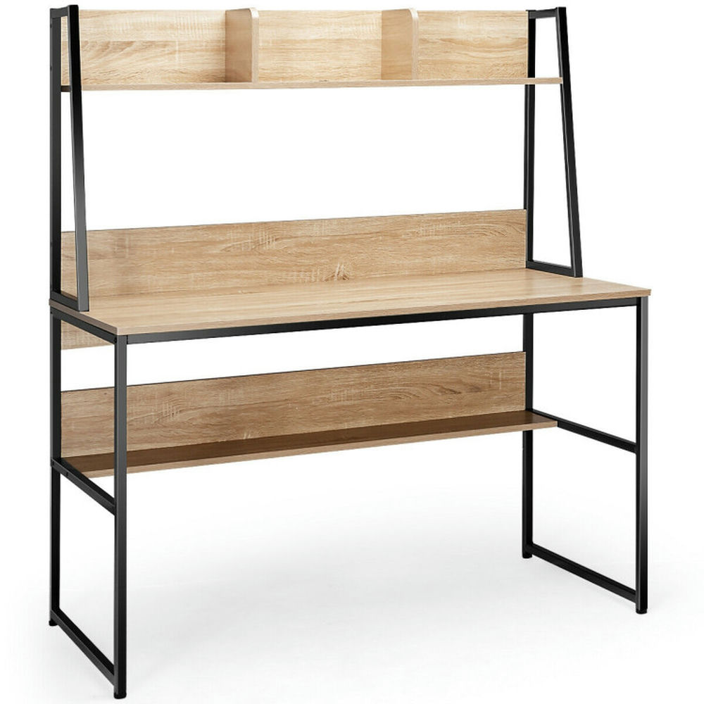 Demi Bonn 47" Computer Desk Writing Study Table Workstation, Gaming Workstation Home Office Desks, Beige