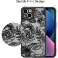 thumbnail image 3 of for iPhone 14 Plus Case, Floral Rose Cute Phone Case for Women Girls Aesthetic Pattern Print Slim TPU Bumper Case Shockproof Protective Case for iPhone 14 Plus 6.7 Inch, Black, 3 of 13