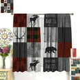 thumbnail image 3 of Retro Rustic Curtains Cottage Bear Moose Rural Style Home Insulation Curtains Bedroom Living Room Kitchen Printed Curtains Boys and Girls Room Curtains 42x54 Inches 2 Panels, 3 of 6