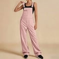 thumbnail image 2 of gakvbuo Summer Jumpsuits Overalls Romper Playsuit Suspender Trousers for Women'S Solid Color Sleeveless Casual Wide-Leg Jumpsuit Adjustable Shoulder Strap Romper WithPockets, 2 of 9