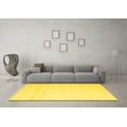 thumbnail image 3 of Ahgly Company Indoor Round Solid Yellow Modern Area Rugs, 3' Round, 3 of 4