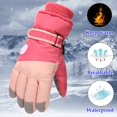thumbnail image 2 of COMVALUE Kids Waterproof Ski-Gloves Warm Snow Gloves for 6-12 Years Winter Thick Warm Snowboard Gloves for Youth Teens (Hot Pink, One Size), 2 of 5