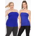 thumbnail image 2 of Stretch Is Comfort Women's Cotton Strapless Tube Top Royal Blue 3X, 2 of 6