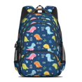 thumbnail image 2 of Dinosaur and Text Navy Blue Pattern Cute School Backpack Bag with Padded Back and Adjustable Shoulder Straps 16.9 X 12.6 X 5.9 Inches, 2 of 5