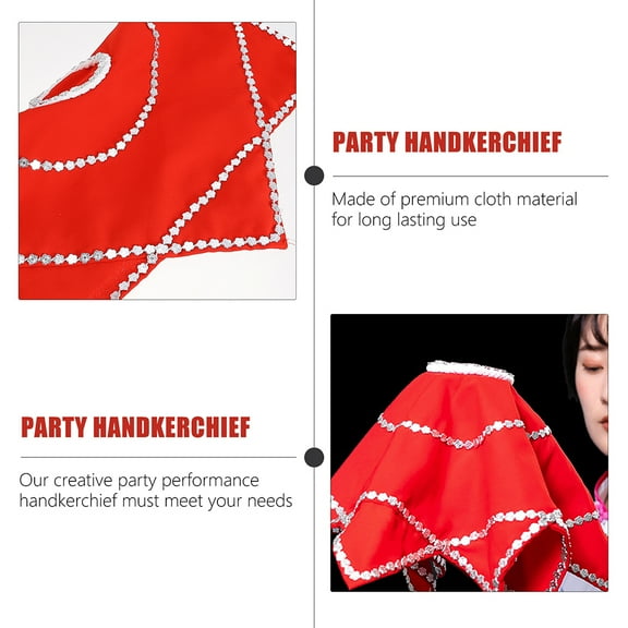 Clispeed 2Pcs Yangko Style Handkerchief Portable Lightweight Performance Stage Accessory