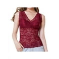 thumbnail image 2 of Women's Fashion Sexy Ladies Lace Flower Padded Long Crop Top V-Neck Sleeveles Vest Tops Bras, 2 of 2