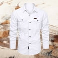 thumbnail image 2 of JAJAHO Men's Long Sleeve Work Shirt Button Down Solid Color Fall Business Shirts Outdoor Pockets Collared Casual Versatile Tops, 2 of 3