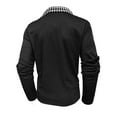 thumbnail image 6 of IYTR Men's Dress Shirts Long Sleeve Color Matching Turndown Collar Button Tshirts with Pocket Solid Color Leisure Loose Fit Spring Clothes Lightweight Shirt (Black,L), 6 of 8
