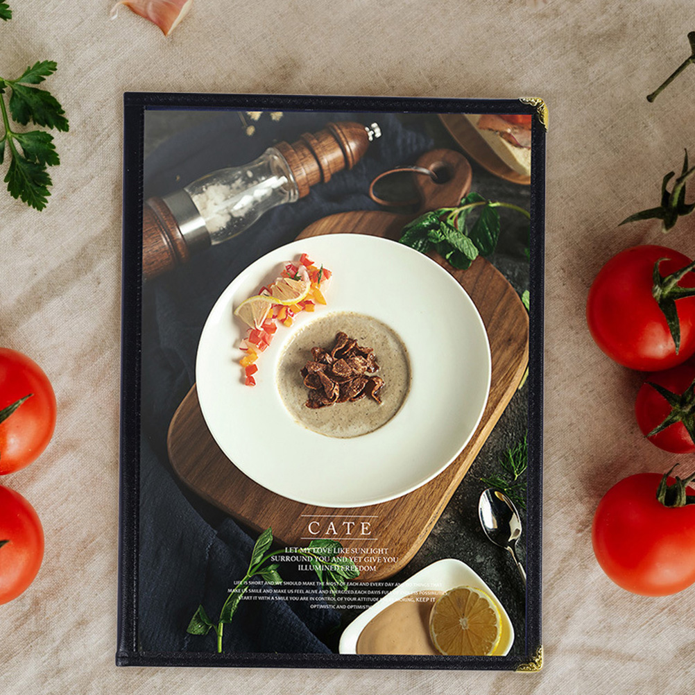 FUEENIRVA Clear Menu Cover Transparent PVC for Restaurant Wine and Cocktail Lists 8Pcs