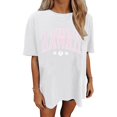 thumbnail image 2 of TSADFHJI Hauts à Manches Longues en Coton pour Femmes Mode Décontractée Imprimé Col Rond T-Shirt à Manches Courtes P, 2 of 4