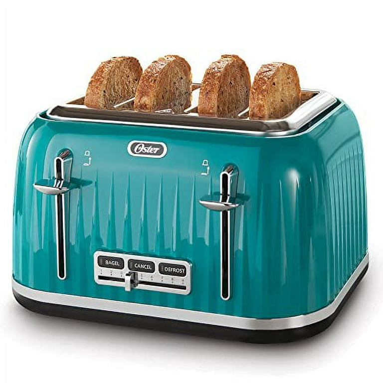 Oster Stainless Steel Long Slot 4 Slice Pop Up Toaster Silver