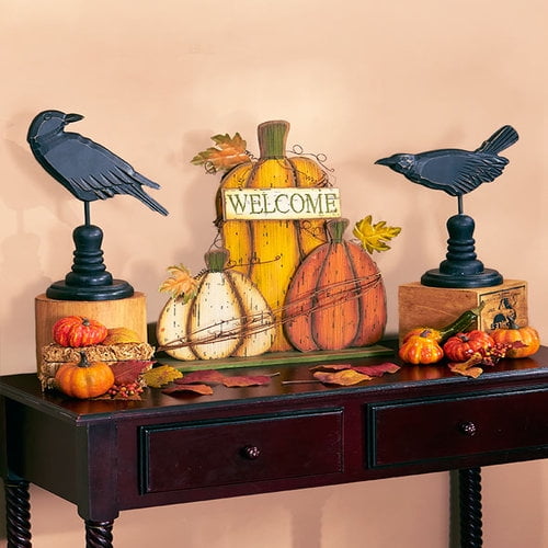 Harvest Table Top Wooden Accents Fall Autumn Decor (Set of 3)
