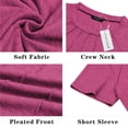 thumbnail image 5 of Women Short Sleeve Shirts Casual Dressy Summer Tops with Pleats, 5 of 5