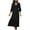 Black, variant on New Summer Plus Size Dresses for Women 2024 Fashion Medium Sleeved V-neck Solid Color Dress