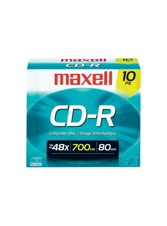 maxell 700MB 48X CD-R 10 Packs Slim Jewel Case Media Model 648210