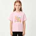 thumbnail image 2 of Best Girl Rainbow Flowers Girls Graphic Tee, Retro Sun Cloud 100% Cotton Kids Short Sleeve T-Shirt 4-13Y, 2 of 5