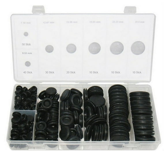 170x Heat Resistant Rubber Grommet Assortment for Automotive, Marine Industrial Applications Spare Washer