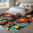 thumbnail image 4 of 6'x9' Area Rugs, Vintage Sunflower Indoor Outdoor Area Rug for Living Room Bedroom, Boho Retro Summer Botanical Black Washable Bathroom Rugs Kitchen Floor Carpet Mats Home Decor Aesthetic, 4 of 8