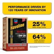 Chevron Havoline High Mileage Synthetic Technology Motor Oil 5W-20, 6 Quart Smart Change Box