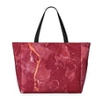 thumbnail image 2 of Gaeub Abstract Red Marble Beach Travel Bag, Multi-Pocket Beach Bag, Summer Vacation Bag, Beach Essentials Tote, 2 of 7