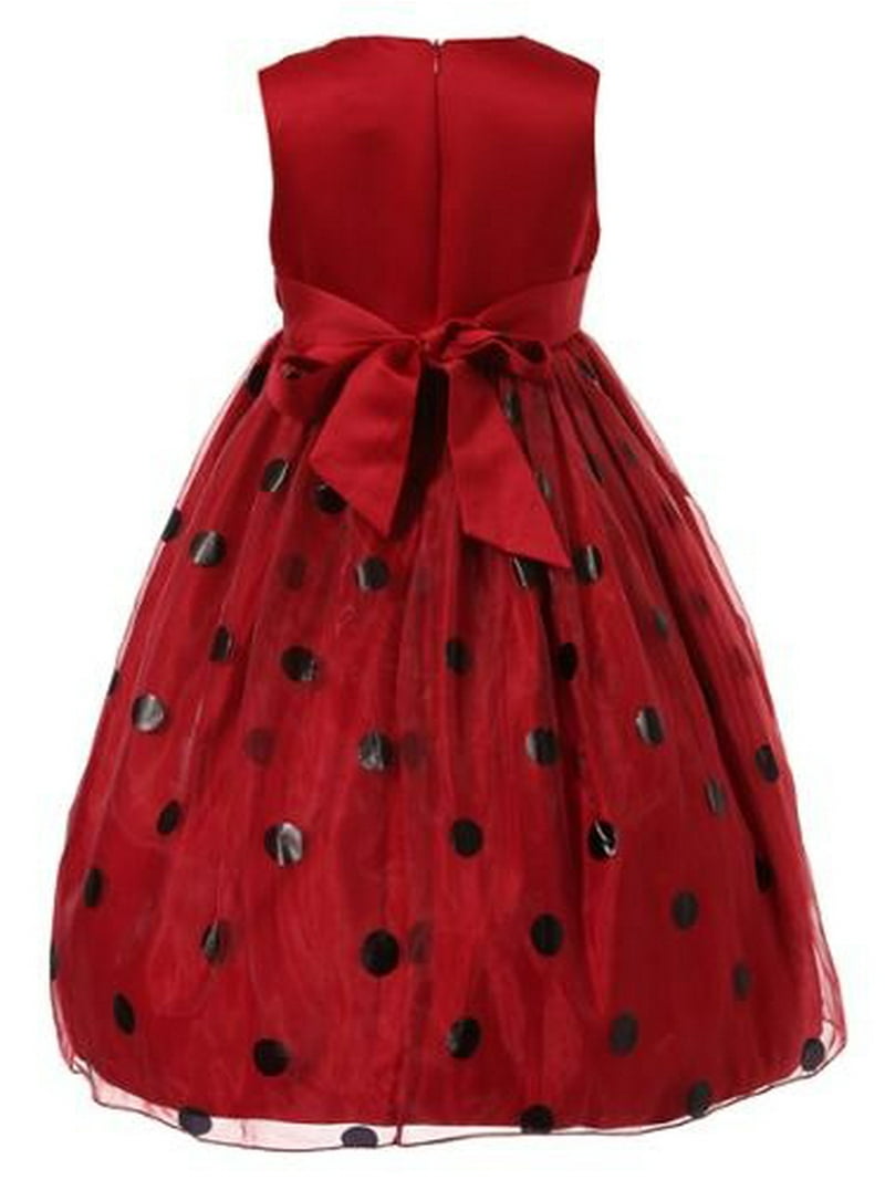Little Girls Red Black Polka Dot Tulle 4 - Walmart.com