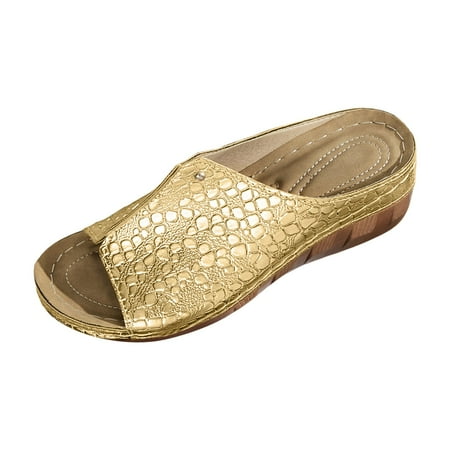 

Earth Spirit Sandals for Women Size 91/2 Women s Casual Sandals Solid Color Fashionable Leather Wedge Sandals