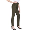 thumbnail image 3 of 2Luver, Women's, Pull On Stretch Solid Dress Pants with Side Pocket, Olive, M, 3 of 3
