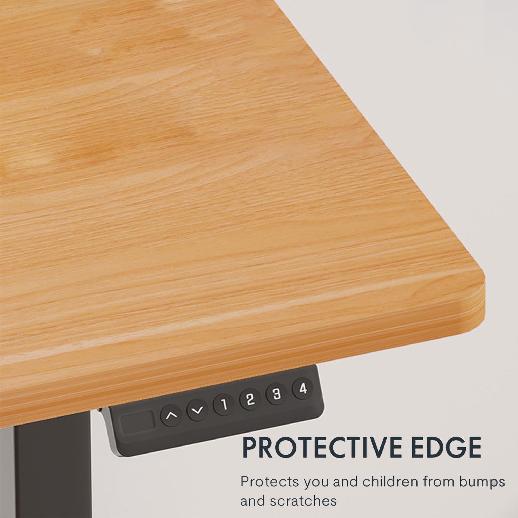 MAYEERTY Electric Standing Desk Whole Piece Adjustable Height Desk for Home Office, Sit-Stand Computer Workstation, Black Frame + Black Top