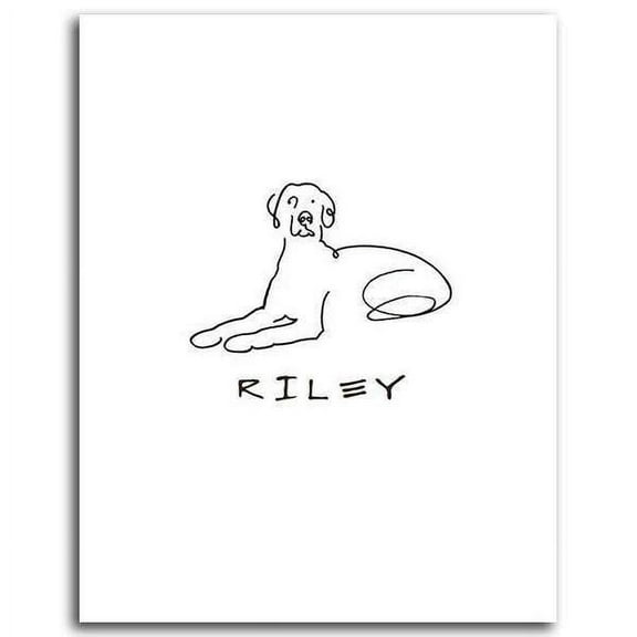 Personalized Hand-Crafted Weimaraner Line Drawn Style Block Mount